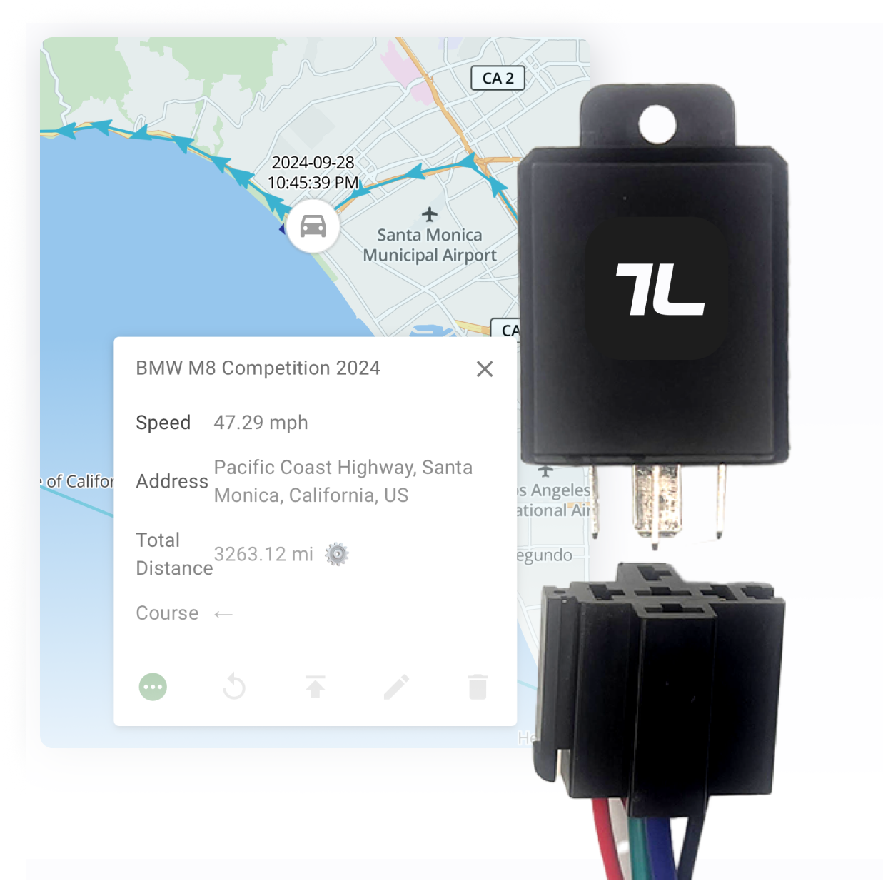 TrackLab S7 4G GPS vehicle tracking device for car rentals and automobile dealers. Cars, Trucks, RV, Motorbikes
